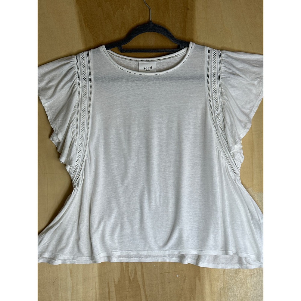 Seed Heritage Top Womens Small Flowy Ruffled Sleeves Boho